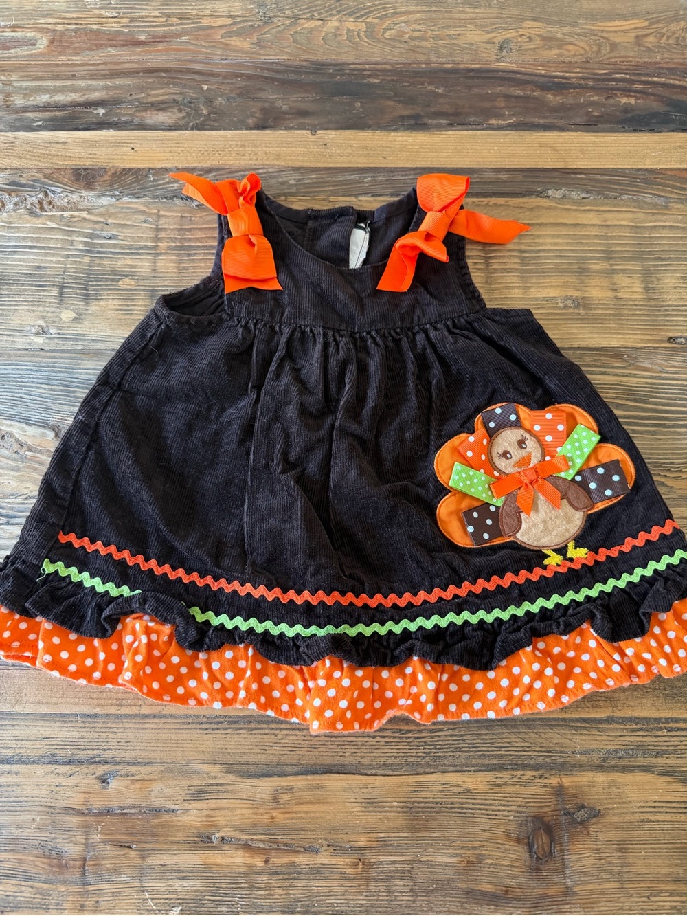 Turkey Day Corduroy Dress 6-9 MONTHS